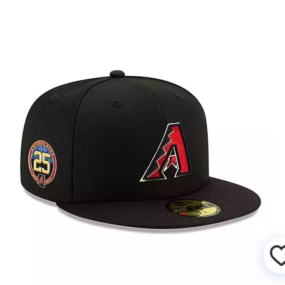 New Era Arizona Diamondbacks 25th Anniversary‎ 59FIFTY Fitted Hat BLK 7 1/8 NWT